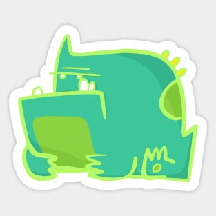 Mint and Turquoise Dinosaur: Vibrant Art Print Sticker